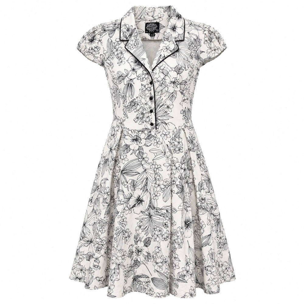 Hearts & Roses Retro Pinup Rockabilly Fit & Flare Dress Size 16 Cottagecore